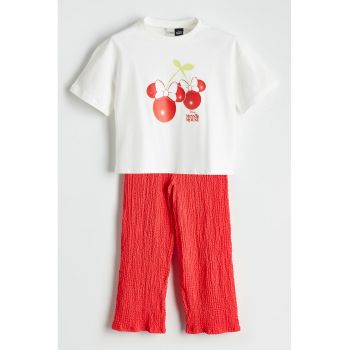 Set de tricou si pantaloni din bumbac - 2 piese