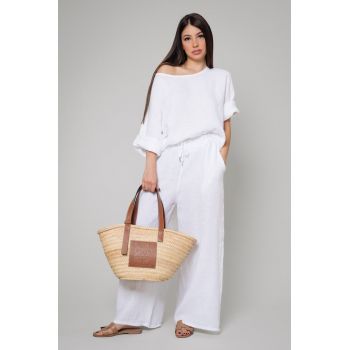 Set Kalie II Bluza si Pantalon lung 100% in White 11993