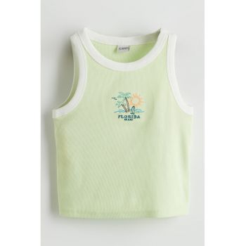 Top crop cu decolteu rotund