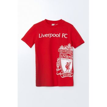 Tricou de bumbac cu decolteu la baza gatului