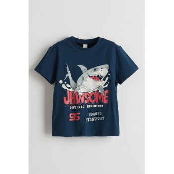 Tricou de bumbac cu imprimeu grafic