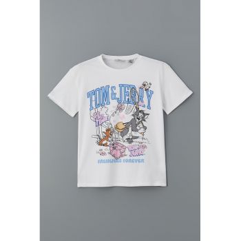 Tricou de bumbac cu imprimeu Tom&Jerry