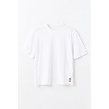 Tricou din amestec de bumbac cu decolteu la baza gatului