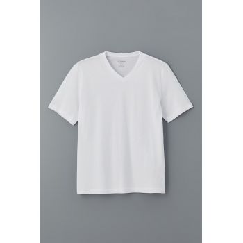 Tricou din amestec de modal cu decolteu in V