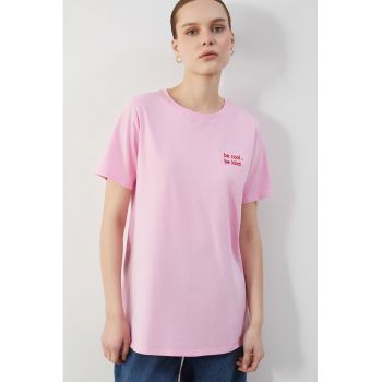 Tricou din bumbac cu imprimeu pe piept