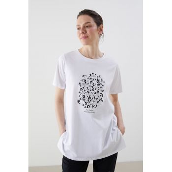 Tricou din bumbac cu model animal print