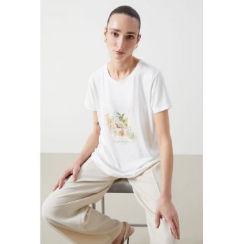 Tricou lejer cu imprimeu