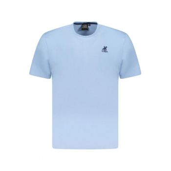 U.S. Grand POLO Tricou barbati simplu din bumbac cu logo brodat - bleu