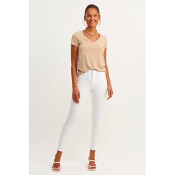 Blugi skinny cu talie medie