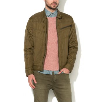 Jack&Jones - Jacheta verde oliv cu fermoar Bernard