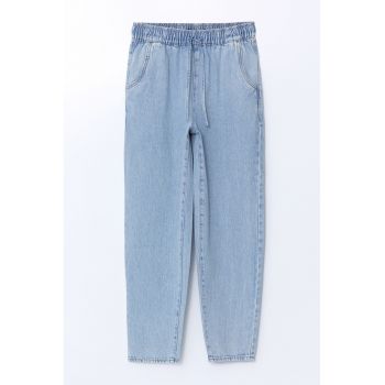Pantaloni jogger cu aspect din denim