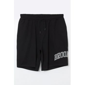 Pantaloni scurti din amestec de bumbac cu talie ajustabila