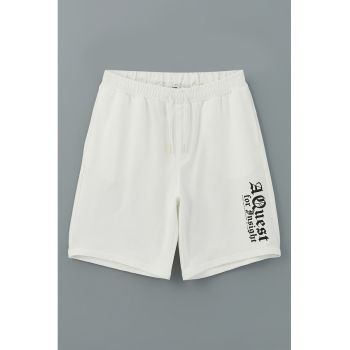 Pantaloni scurti relaxed fit cu imprimeu text