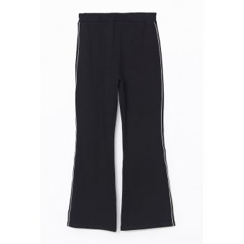 Pantaloni uni cu talie elastica