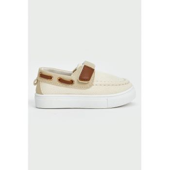 Pantofi barcuta din material textil cu velcro