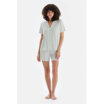 Pijama din amestec de modal cu pantaloni scurti