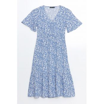 Rochie midi cu decolteu in V