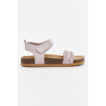 Sandale cu velcro si garnituri rasucite
