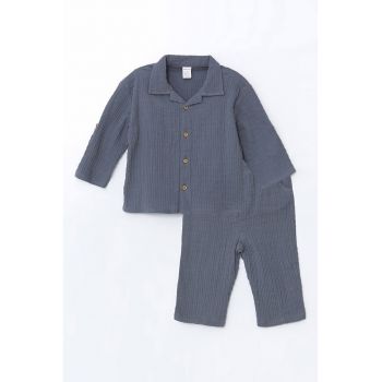 Set de camasa striata si pantaloni - 2 piese
