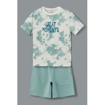 Set de pantaloni scurti di tricou cu model camuflaj