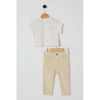 Set de tricou cu imprimeu si pantaloni - 2 Piese