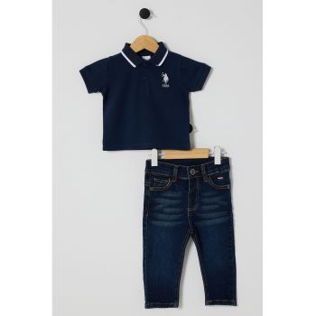 Set de tricou polo si blugi - 2 Piese