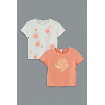 Set de tricouri cu imprimeu floare - 2 Piese