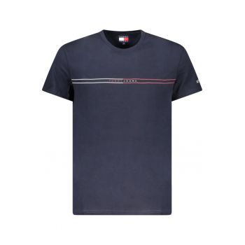 Tricou barbati - cu imprimeu si mini logo pe maneca - Slim Fit