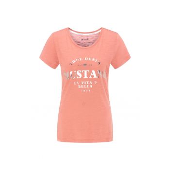 Tricou din amestec de modal si aplicatie text metalizata