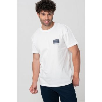 Tricou din bumbac cu imprimeu logo discret
