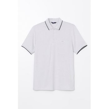 Tricou regular-fit cu guler polo