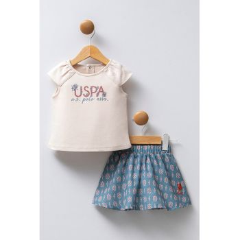 Tricou si fusta cu model grafic