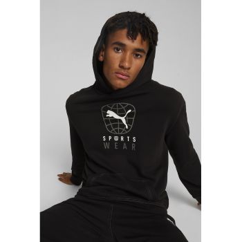 Hanorac cu imprimeu logo si buzunar kangaroo Better Sportswear