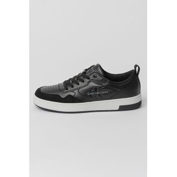 Pantofi sport de piele cu garnituri de piele intoarsa