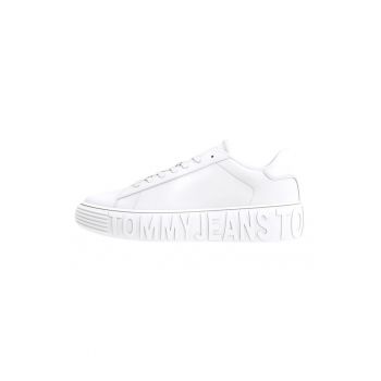 Pantofi sport din piele cu logo in relief