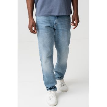 Blugi relaxed fit cu aspect decolorat