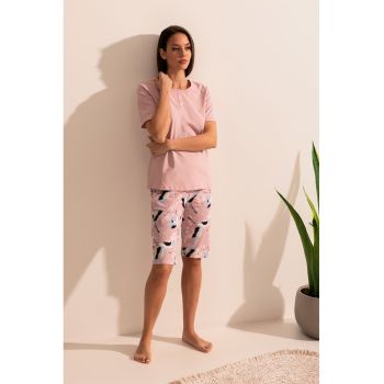 Pijama cu pantaloni scurti si imprimeu Marion