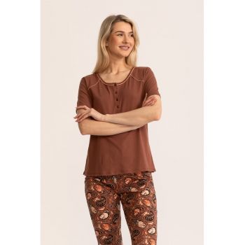 Pijama scurta de bumbac cu model