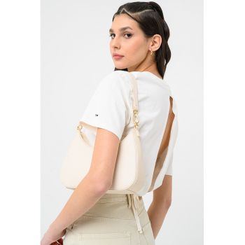 Tricou crop cu decupaj pe spate