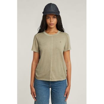 Tricou de bumbac organic cu decolteu la baza gatului