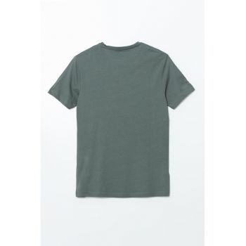 Tricou uni cu decolteu in V