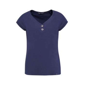 Tricou cu decolteu in V - Bleumarin