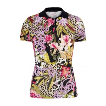 Tricou polo din material pique - cu imprimeuri variate