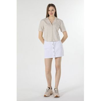 Camasa Cu Maneca Scurta De Dama BejRegular Fit