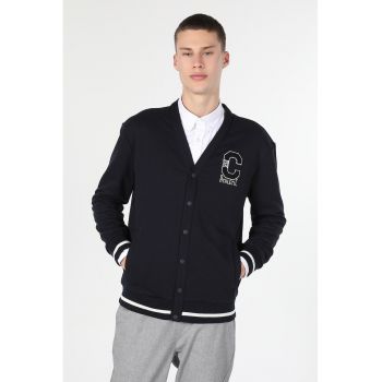 Cardigan cu decolteu in V si capse