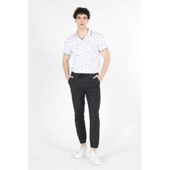 Pantaloni in dungi cu snur in talie