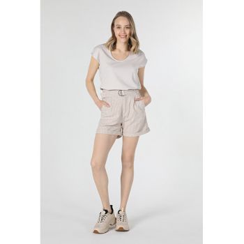 Pantaloni scurti din amestec de in - in dungi