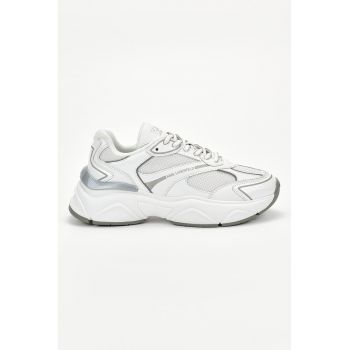 Pantofi sport de piele cu garnituri din material textil