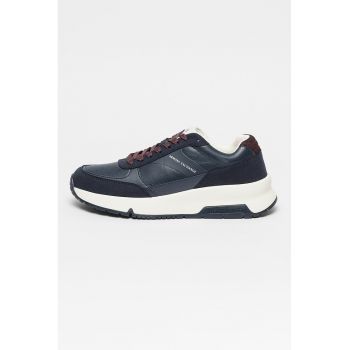 Pantofi sport de piele ecologica cu garnituri din material textil