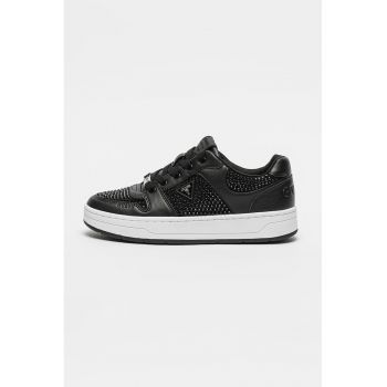 Pantofi sport de piele ecologica cu strasuri